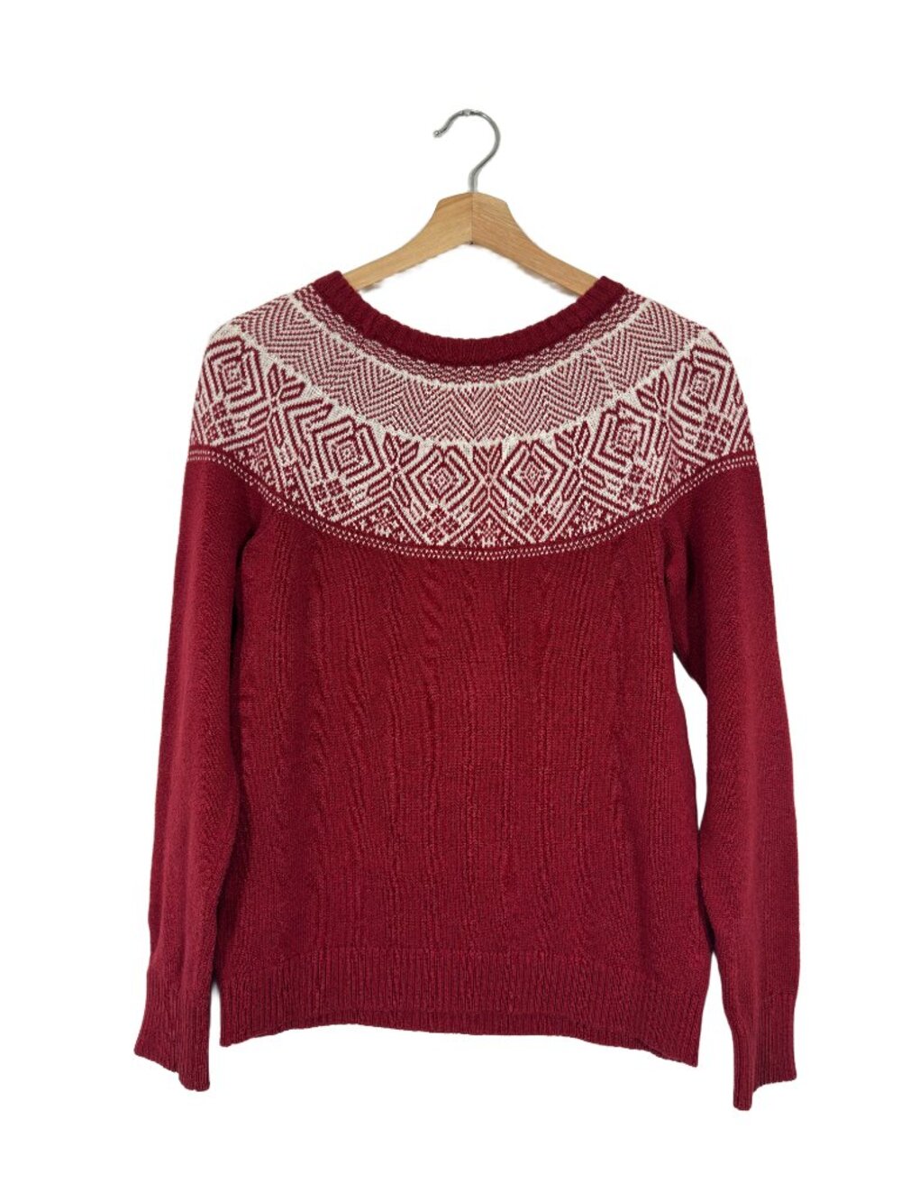 Croft & Barrow Women's Fair Isle Sweater Size S Red Holiday Nordic Christmas